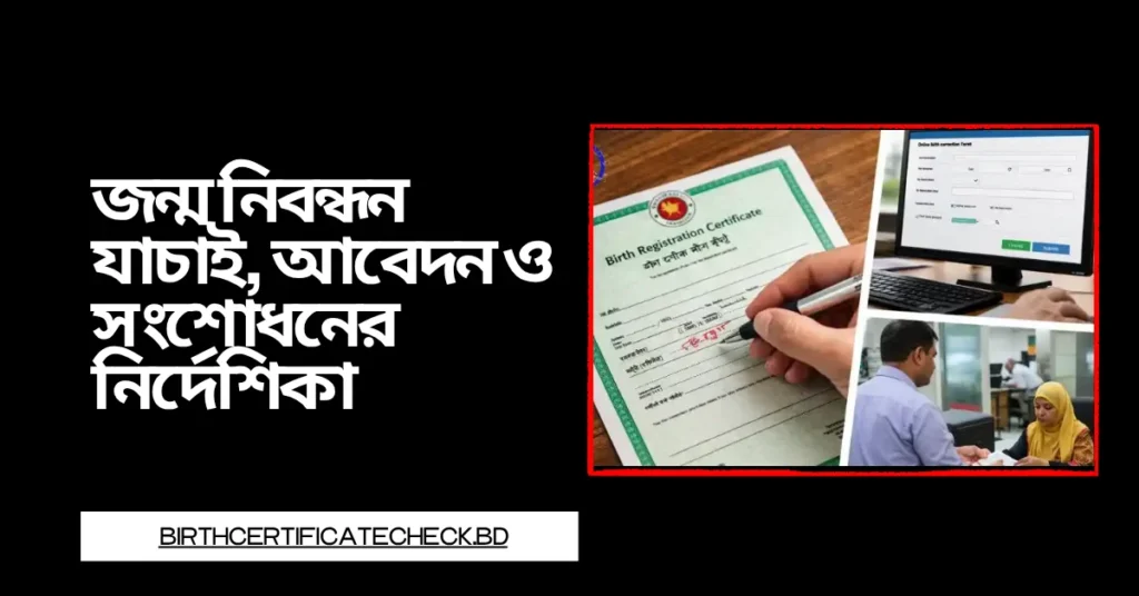 জন্ম নিবন্ধন যাচাই, আবেদন ও সংশোধনের নির্দেশিকা ২০২৬